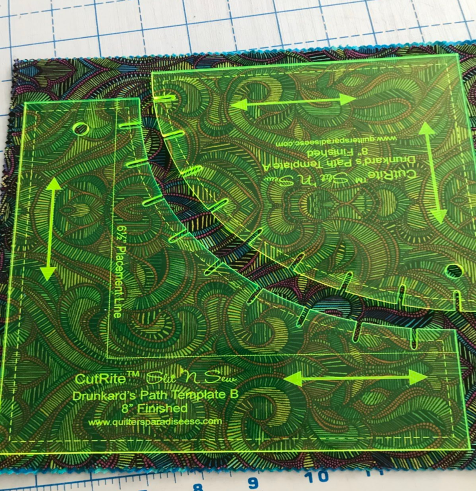 Playing with a new Template Drunkard’s Path by Slit ‘n Sew Quality