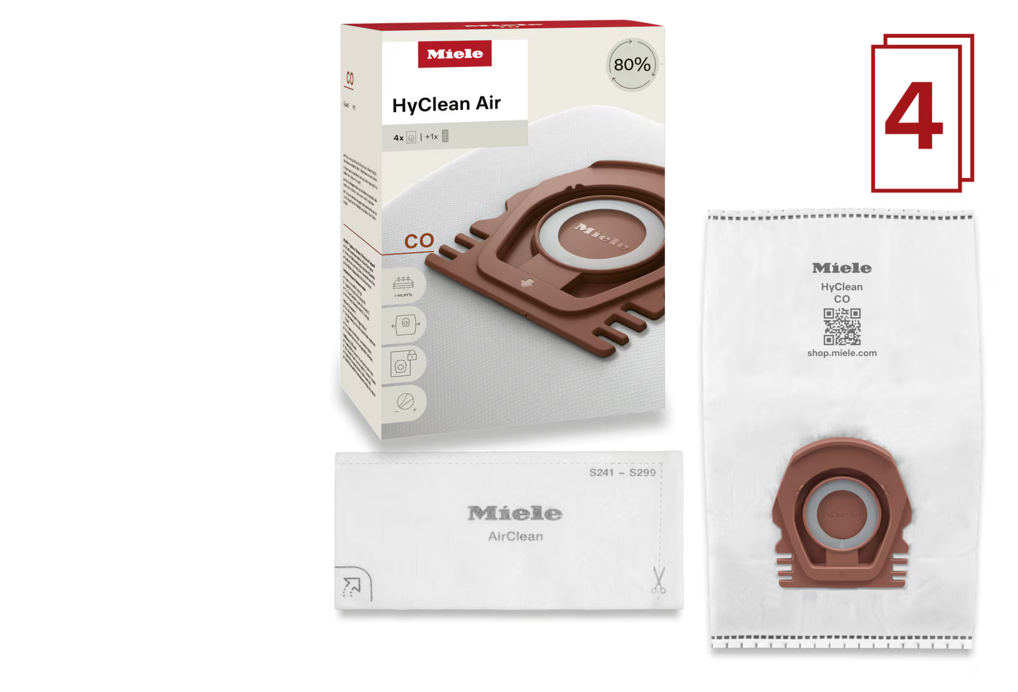 Miele HyClean Air CO Dustbags - 4 Pack