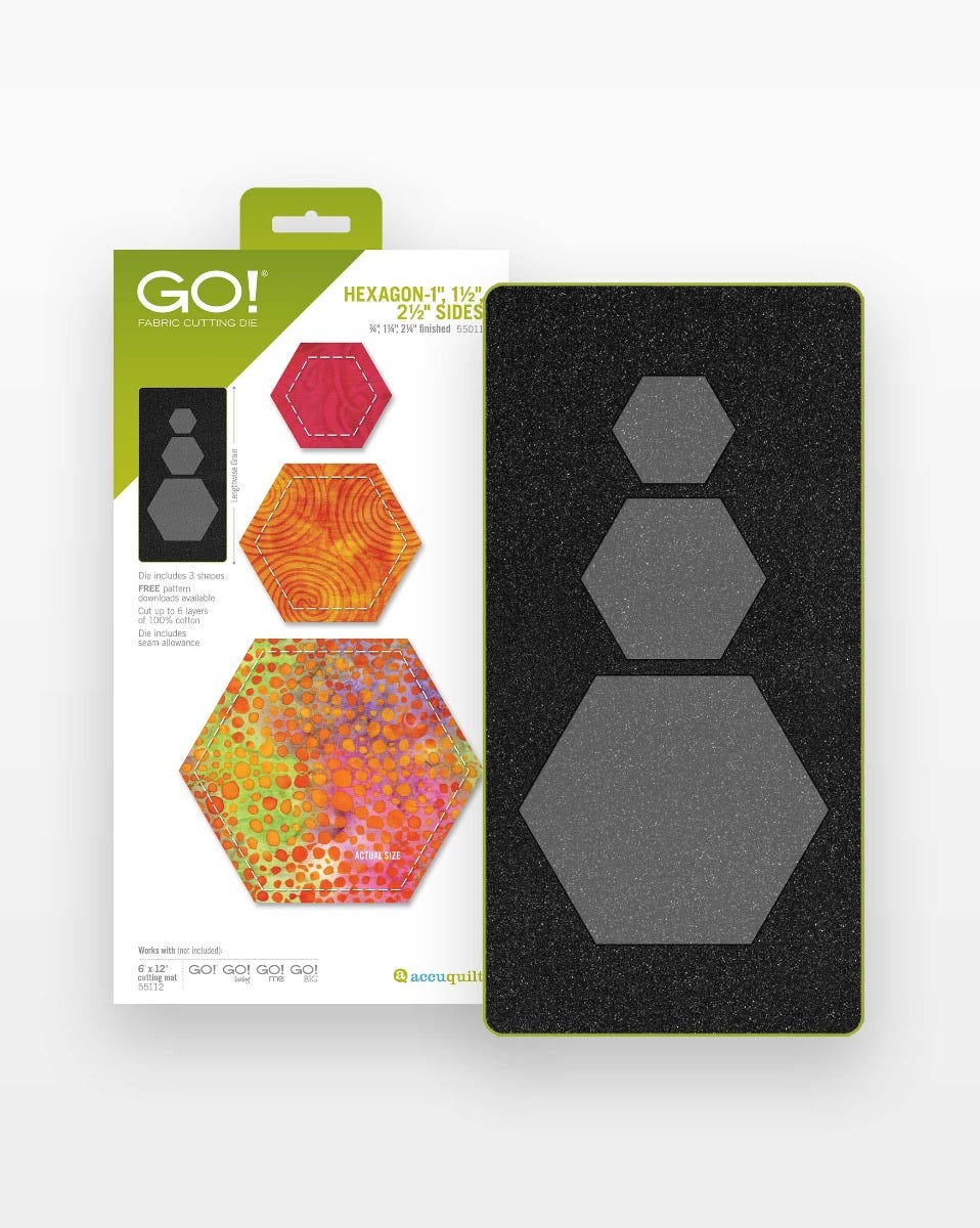 GO! Hexagon-1", 1 1/2", 2 1/2" Sides Die