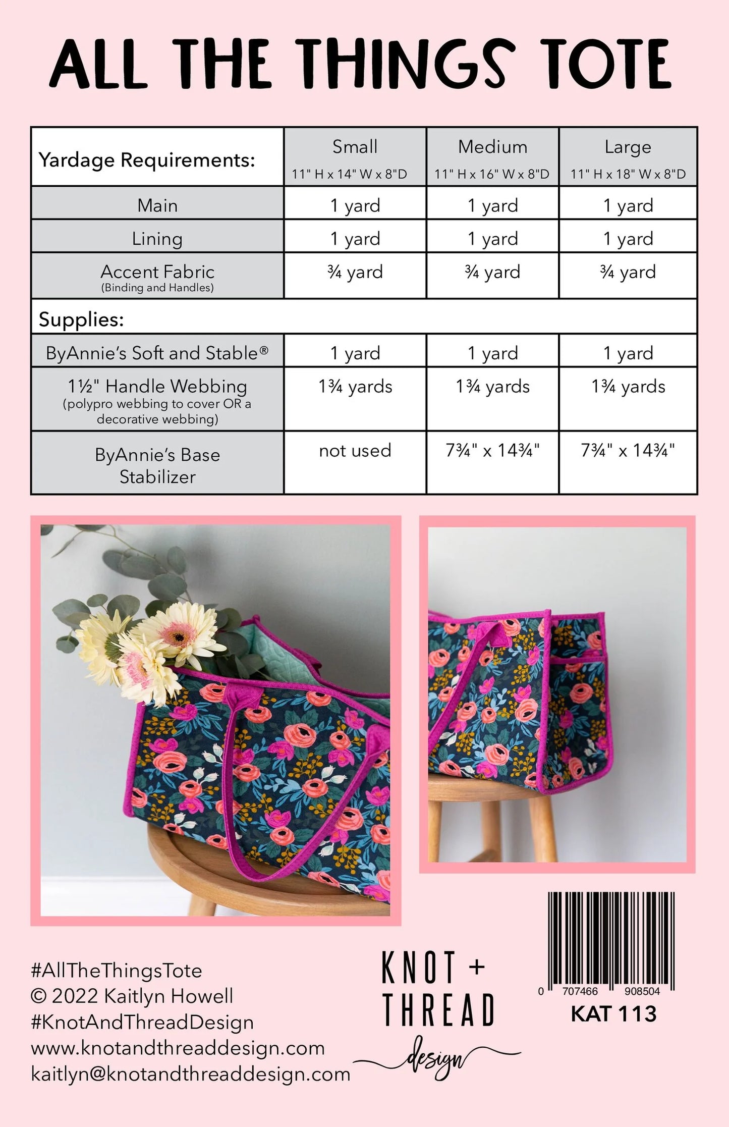 All the Things Tote Pattern