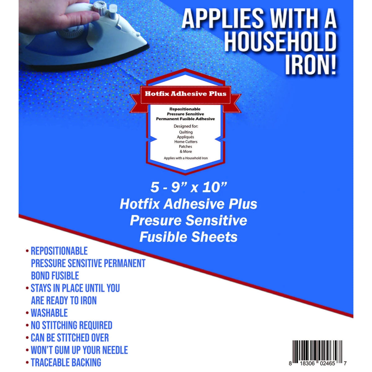 Hotfix Adhesive Plus sheets, 9in x 10in, 5 count