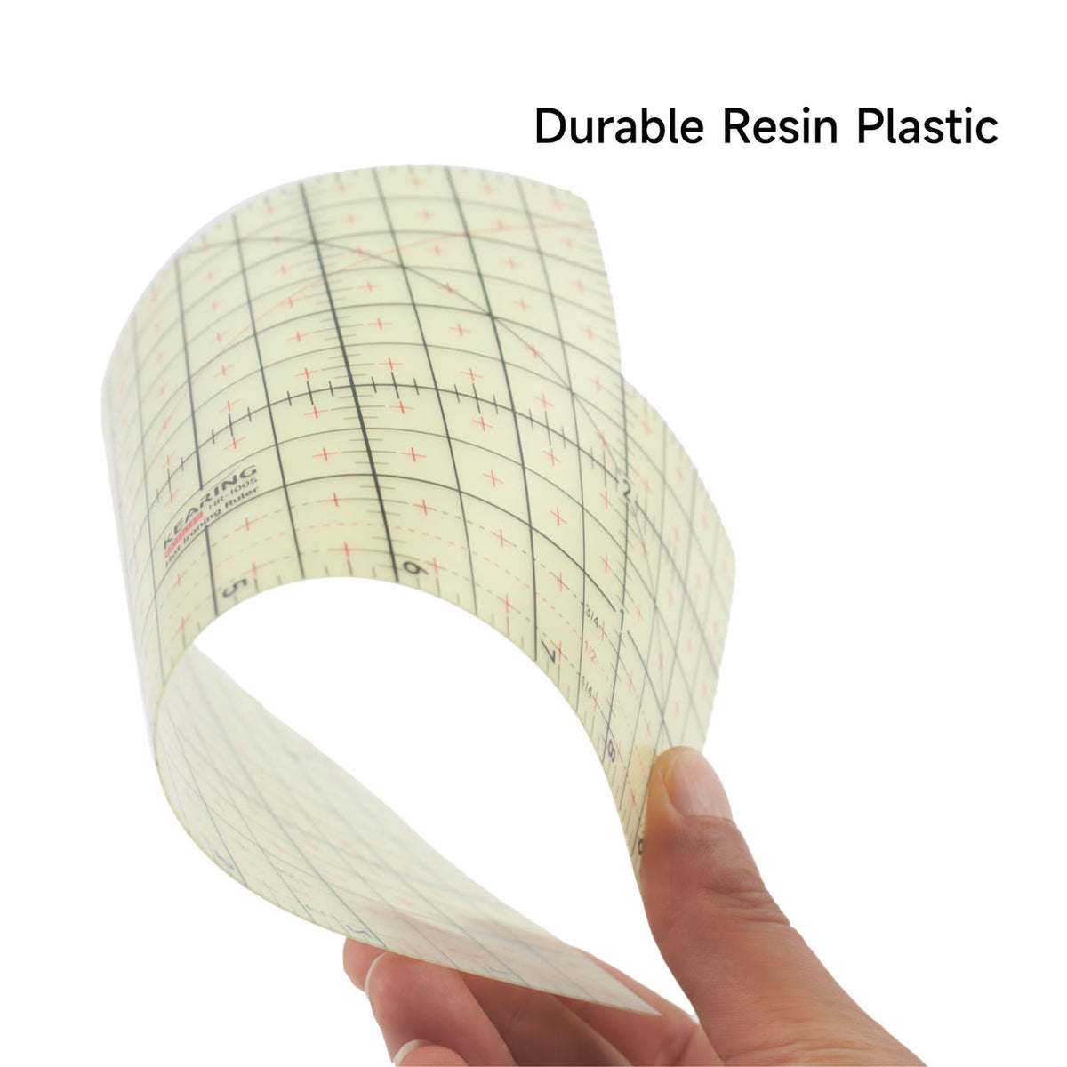 Hot ironing ruler 10in x 5in, transparent heat resistant resin