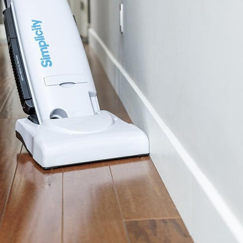 Simplicity S26 rubber wheels and non-marking furniture guard with lifetime belt jam sensor system