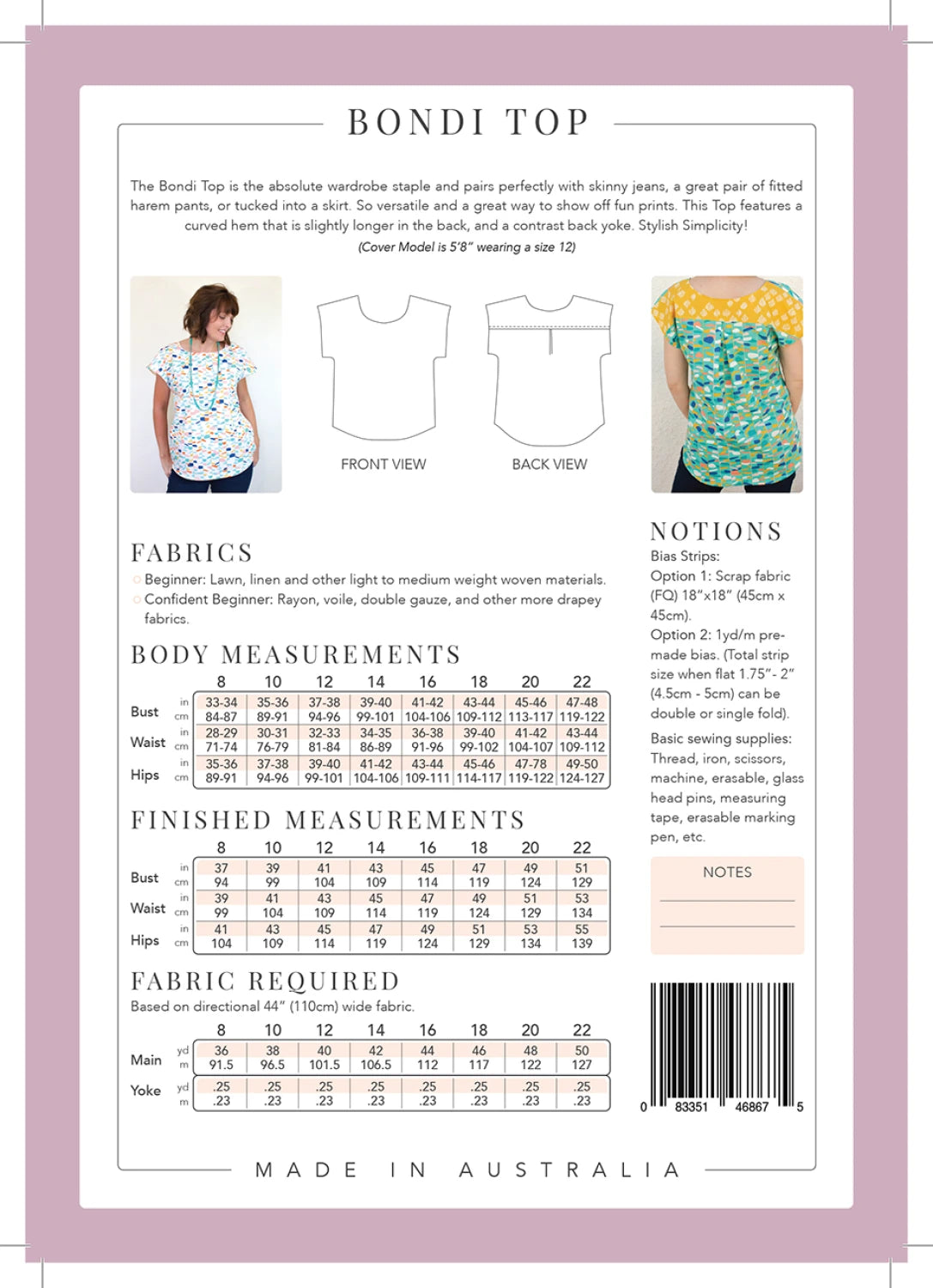 Bondi Top Pattern