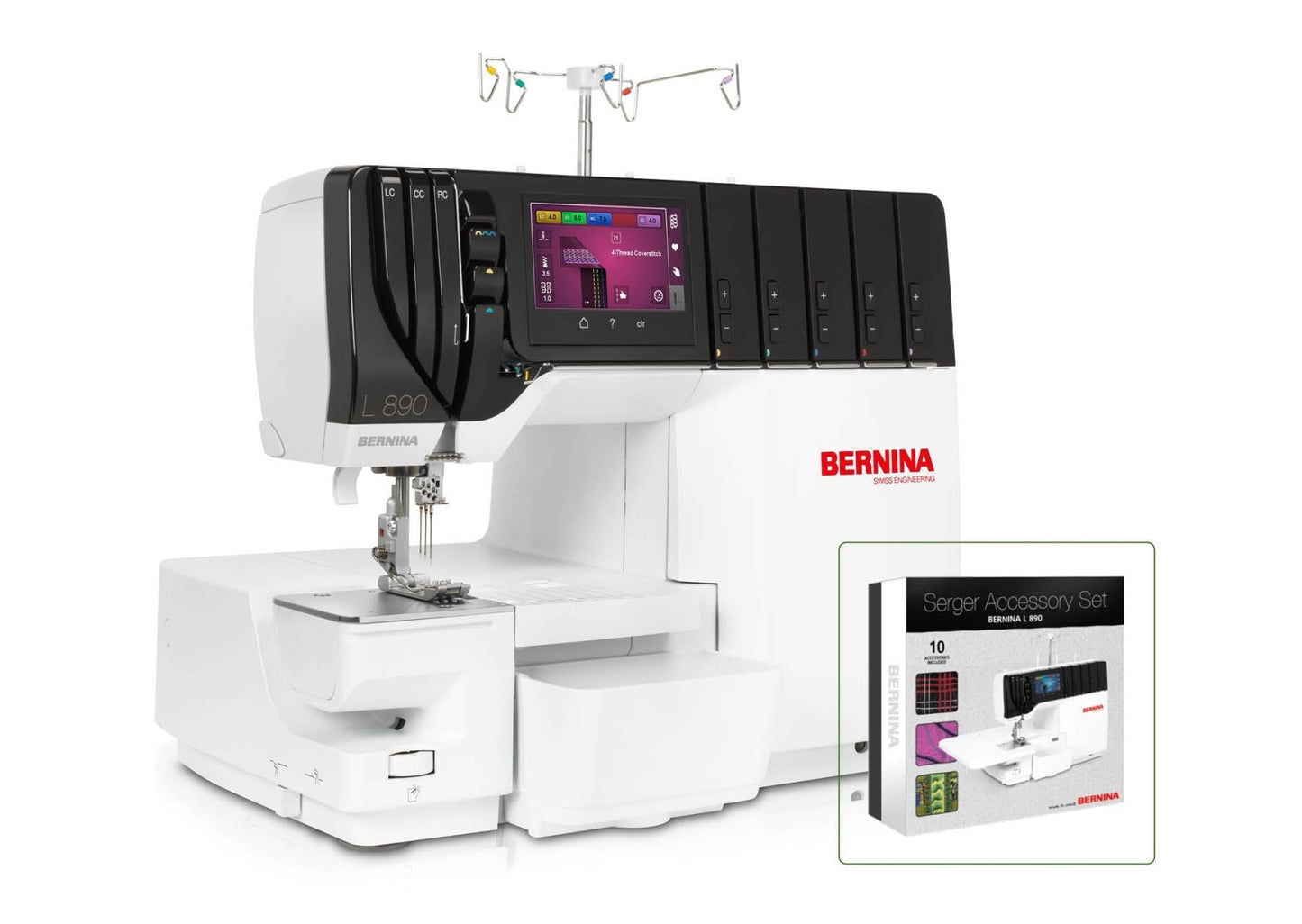 Bernina L 890 Overlock and Coverstitch Machine - with FREE Gifts (BBOS + MT2227BOA-KIT)