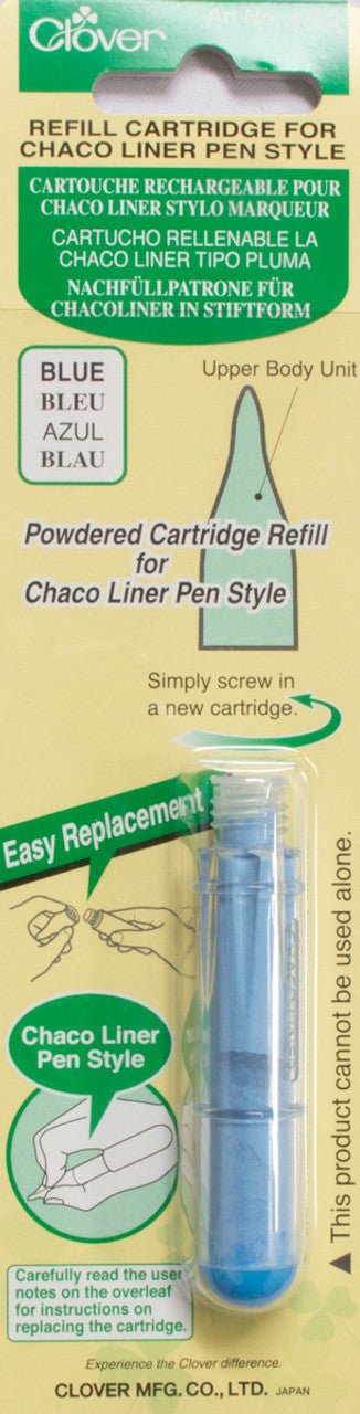 Clover Chaco Liner Pen Chalk Refill Blue