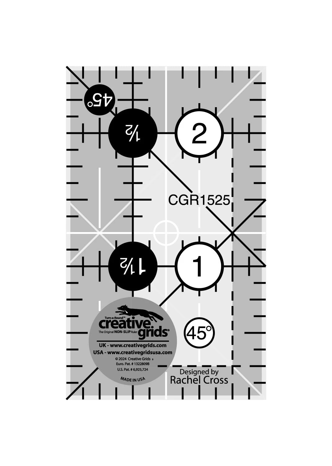 Creative Grids 1.5" x 2.5" Rectangle Quilt Ruler