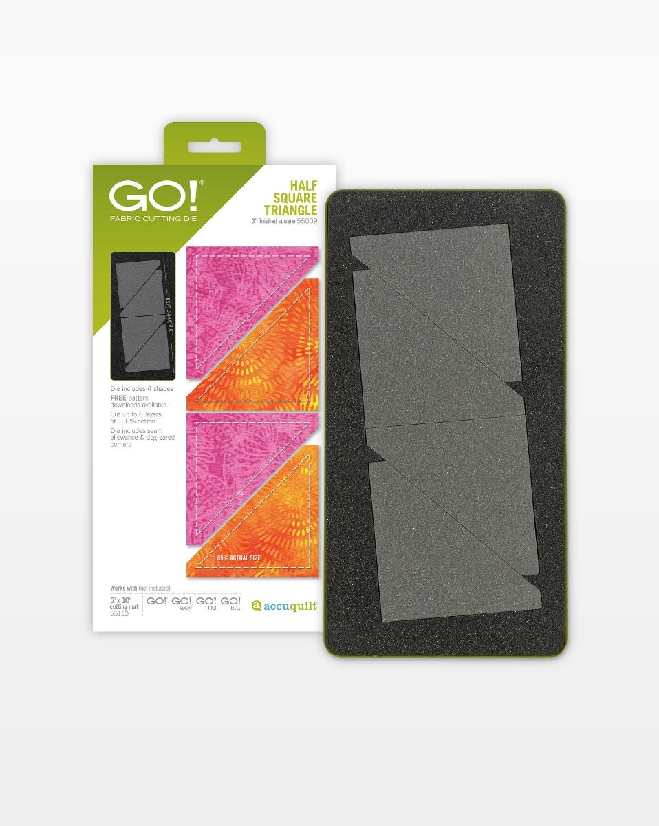 GO! Half Square Triangle-3" Finished Square Die