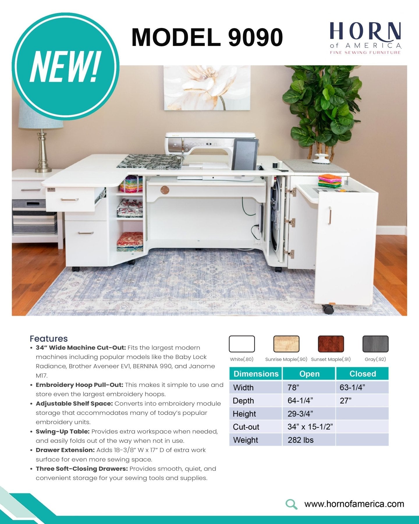 Horn Model 9090 Sewing Cabinet