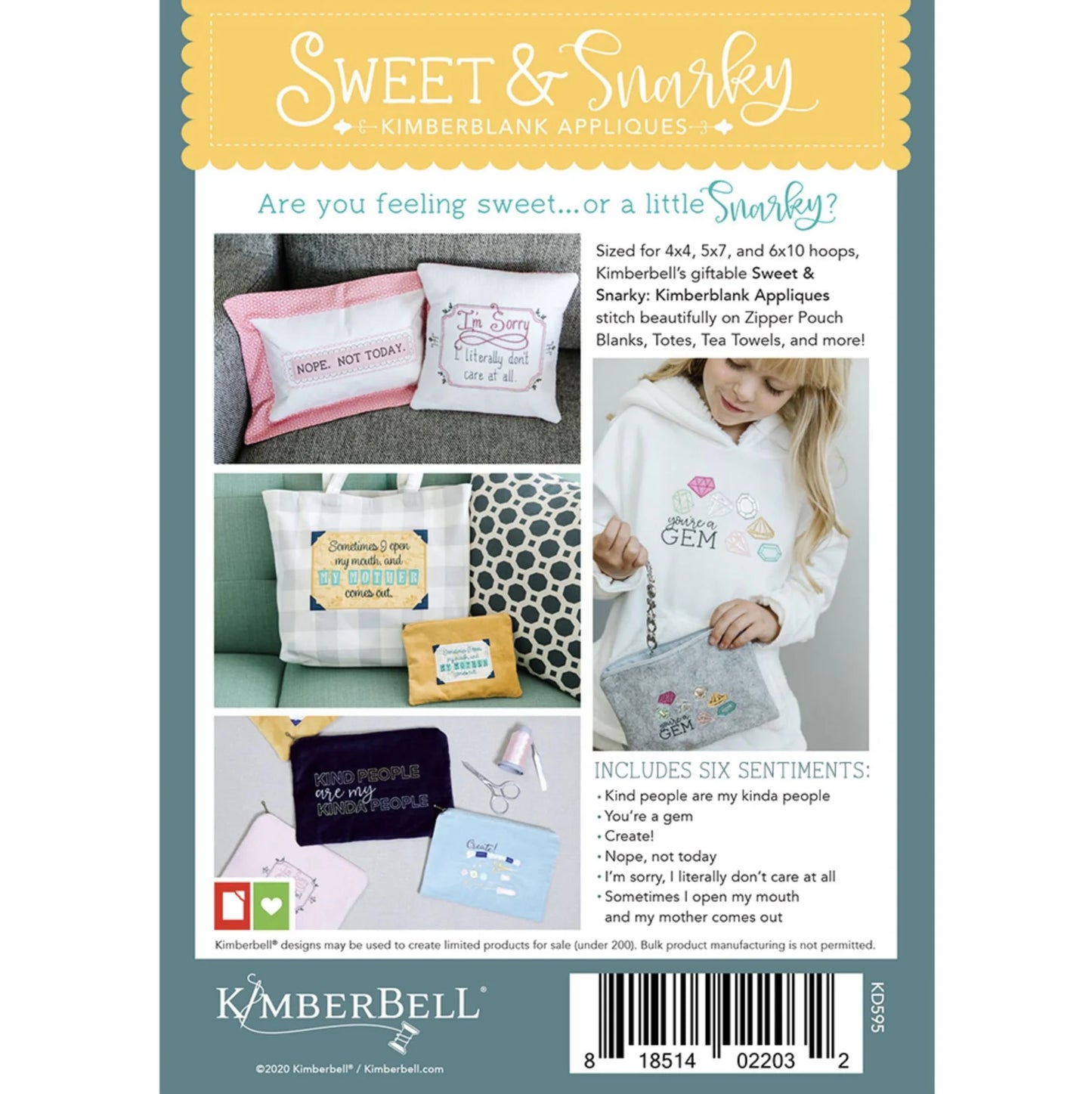 Kimberbell Sweet and Snarky: Kimberblank Appliques