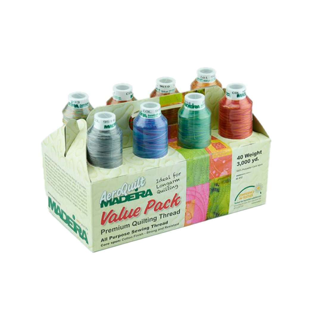 Madeira Value Pack 8 Large Cones of AeroQuilt Variegated Quilting Thread