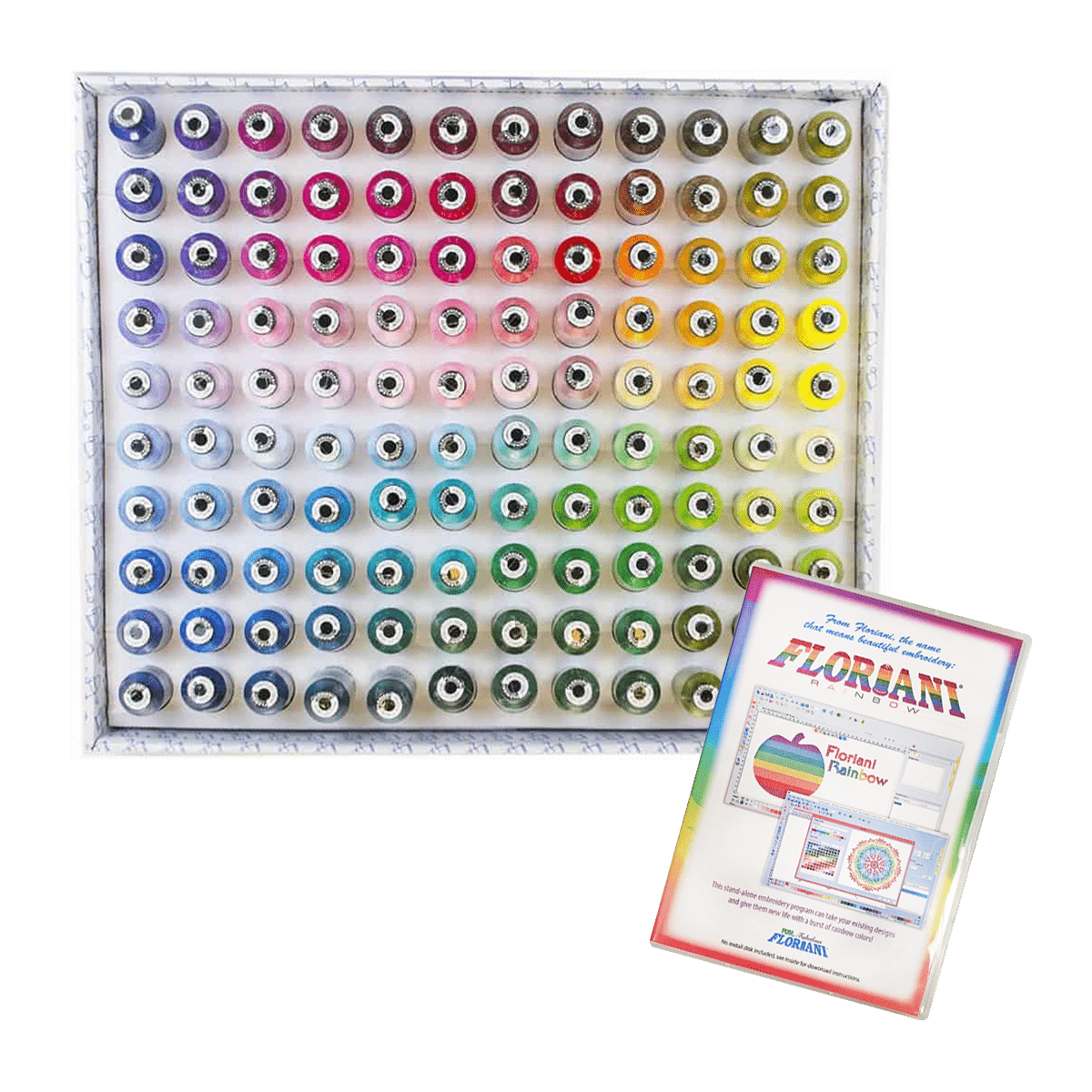 New 120 Spool Rainbow Thread Set with Rainbow Software for FREE!
