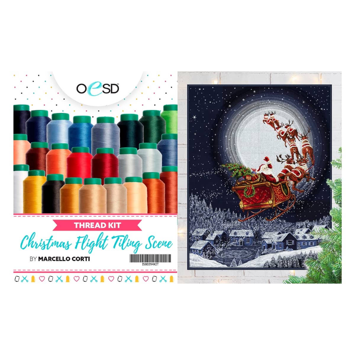 OESD Christmas Flight Tiling Scene Thread Kit