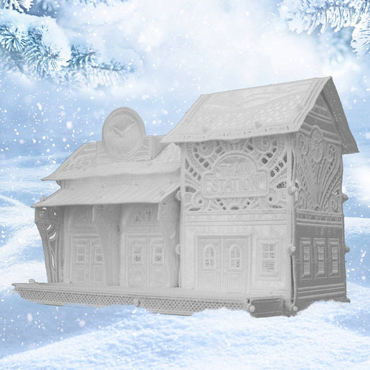 OESD Freestanding Christmas Village Train Station