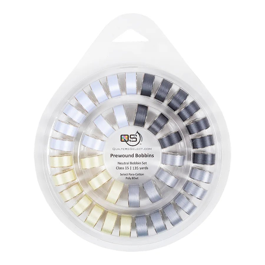 Quilters Select 40 Bobbin Set QS-B40 Black & White, Multi Color and Neutrals