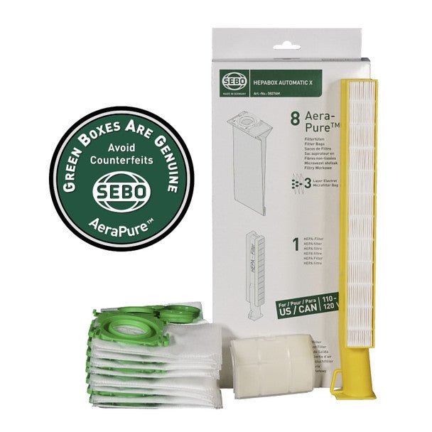 Sebo HEPA Service Box X4/X5, X1/X2 (8 bags, HEPA microfilter, and exhaust filter)