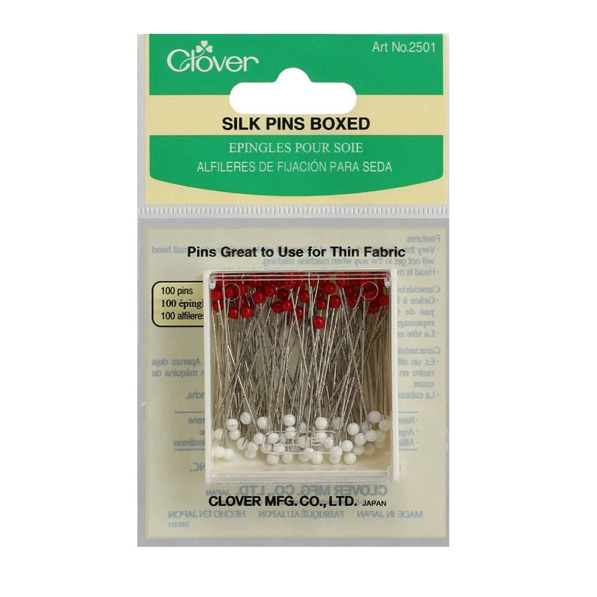 Silk Glass head Pins in Package