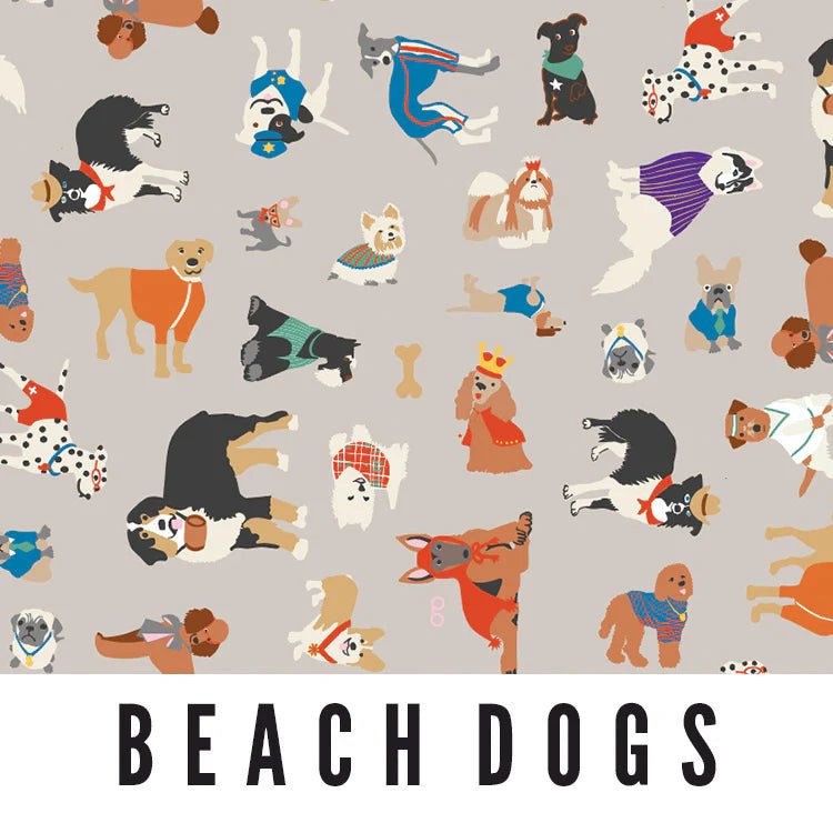 Splash Fabric Beach Dog Laminated Cotton