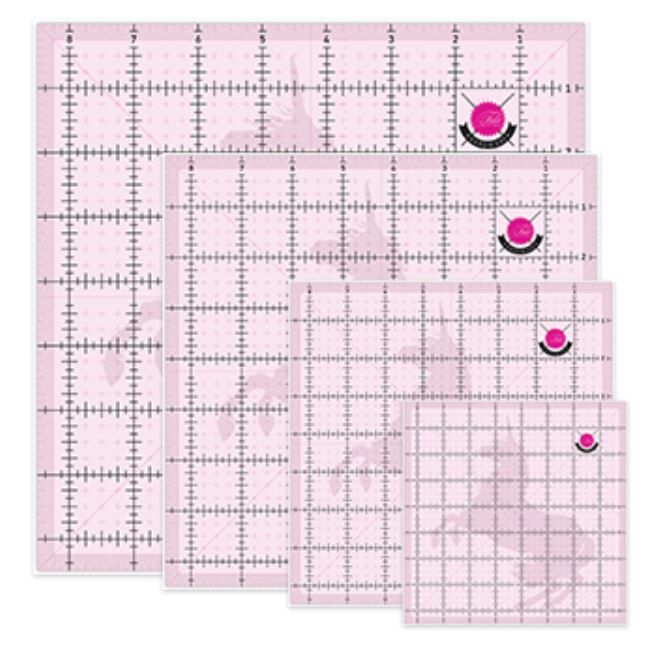 Tula Pink Set of 4 Square Templates with Unicorn