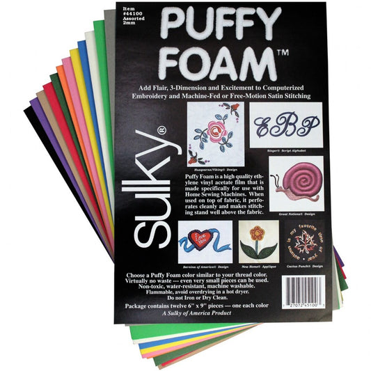 Sulky Puffy Foam 2mm 12 Pack