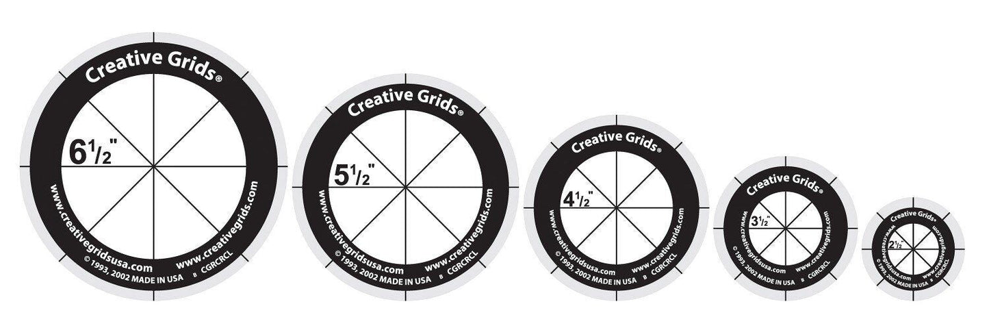 ,
Creative Grids Quilt Ruler Circles (5 Discs with Grips)