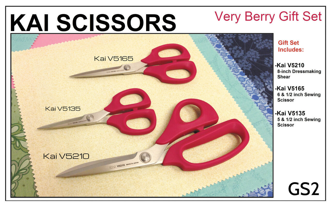 Kai Very Berry Scissors 3-Piece Gift Set GS2 – Quality Sewing & Vacuum