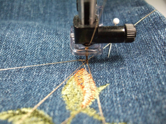 Designer Embroidered Jeans in 4D Part 6: Stitching Out