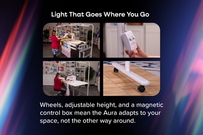 Finesse Aura wheels, adjustable height and magnetic control box
