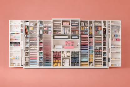 DreamBox XL Plus Craft & Sewing Storage Cabinet, White, open