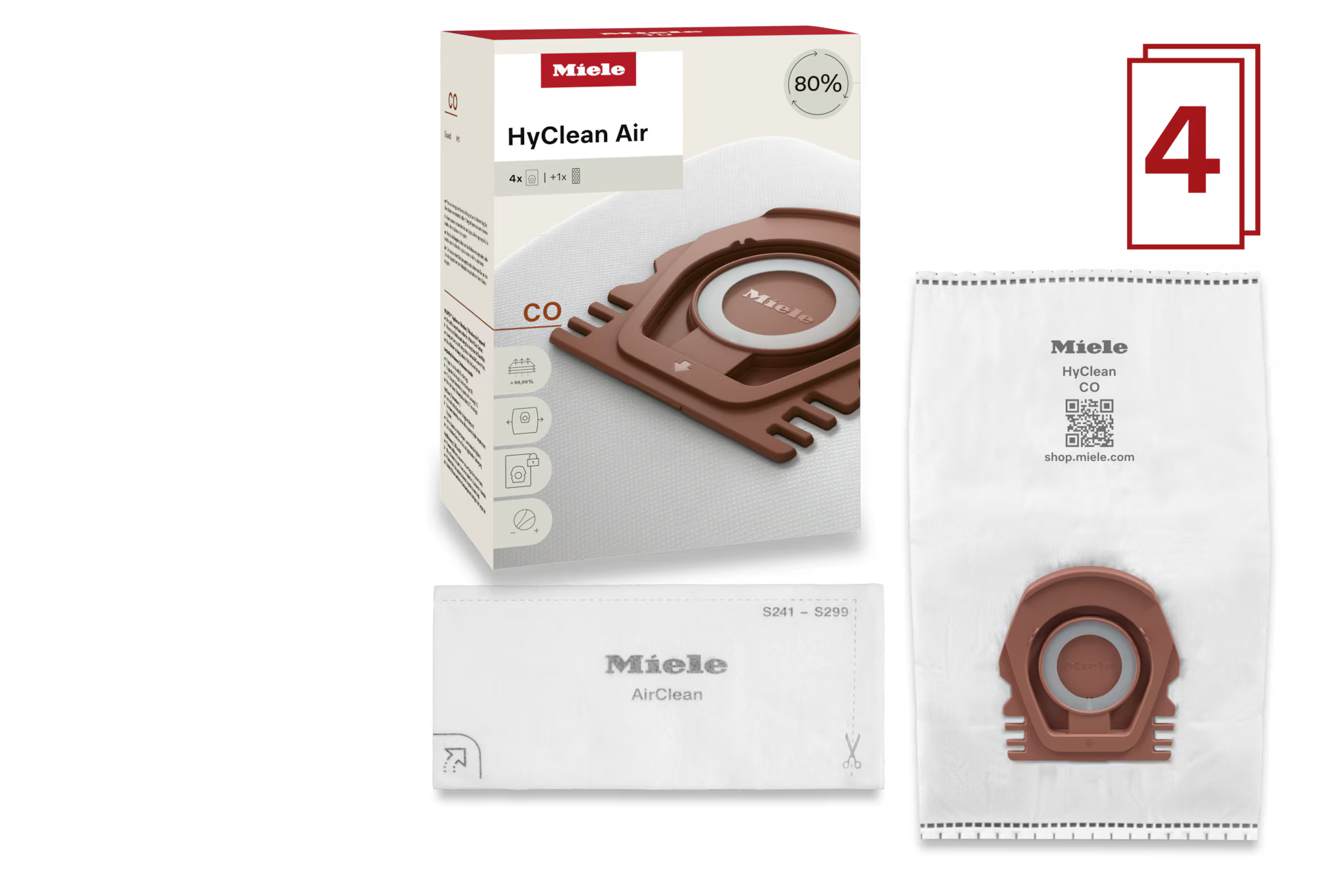 Miele HyClean Air CO Dustbags - 4 Pack