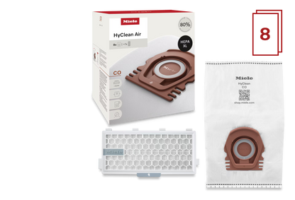 Miele HyClean Air CO Vacuum Bags XL 8 Pack