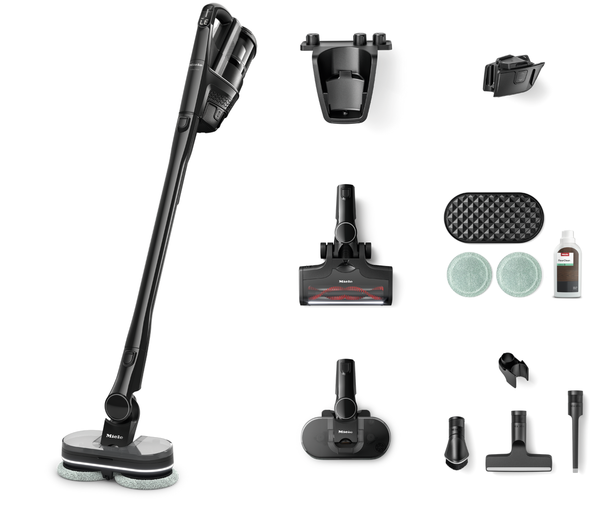 Miele Triflex HX3 Aqua Cordless Vacuum and Mop - Obsidian Black
