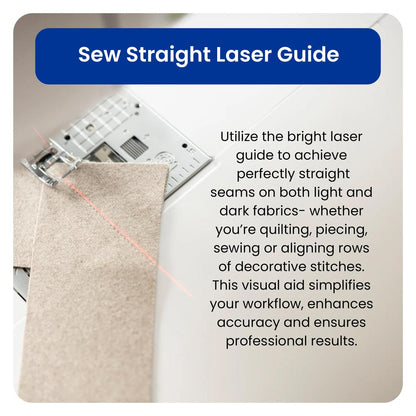 Brother Celeste CX1 Sew Straight Laser Vision Guide on fabric