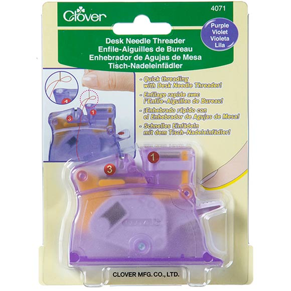 Clover Desk Needle Threader, Purple