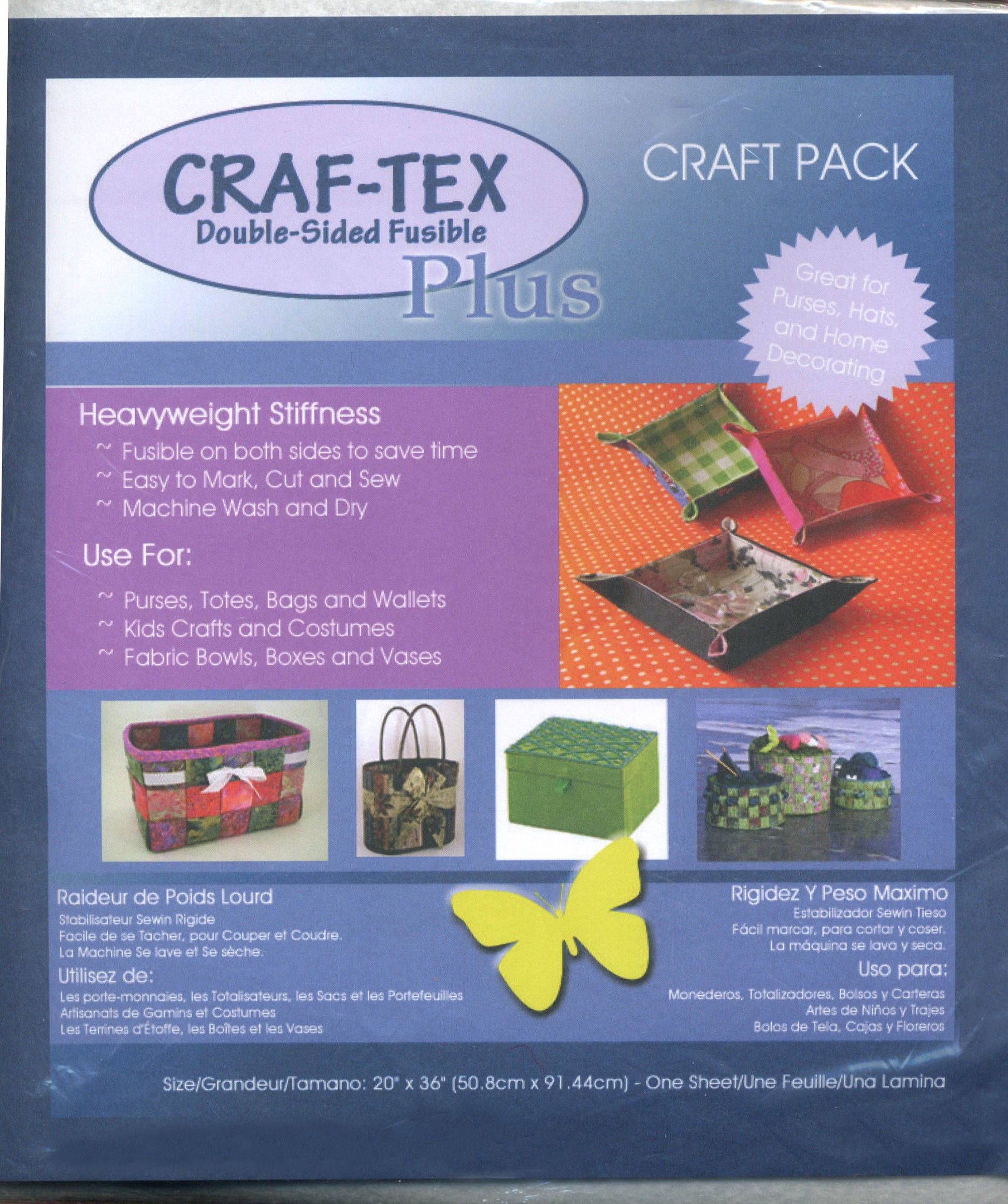 Bosal Craf-Tex Plus Double Sided Fusible Craft Pack 20in x 36in