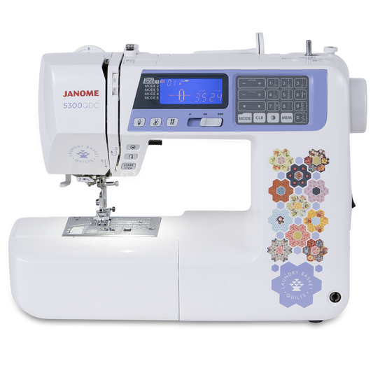 Janome 5300QDC Laundry Basket Quilts Special Edition Sewing and Quilting Machine