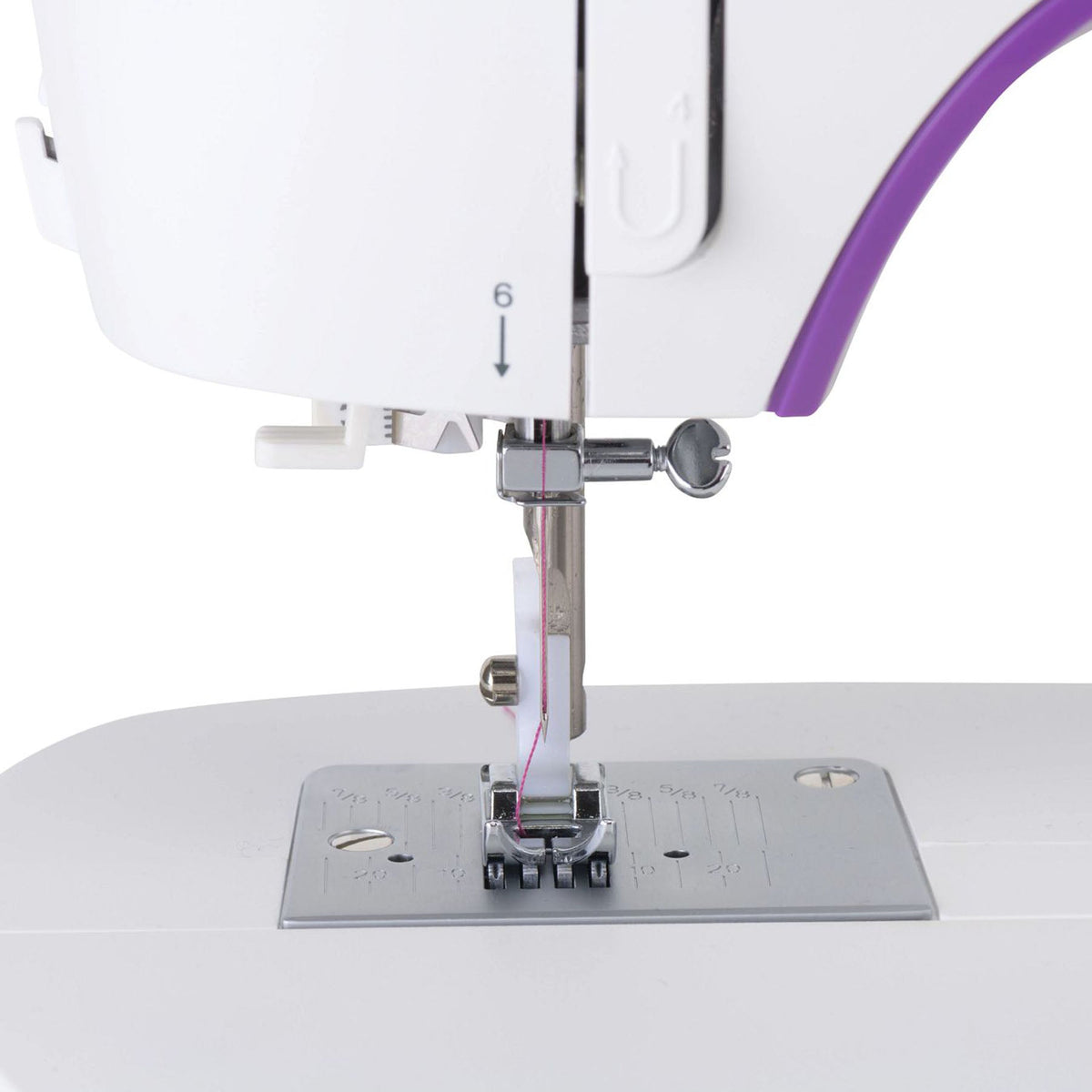 Singer M3500 presser foot and needle over the needle plate