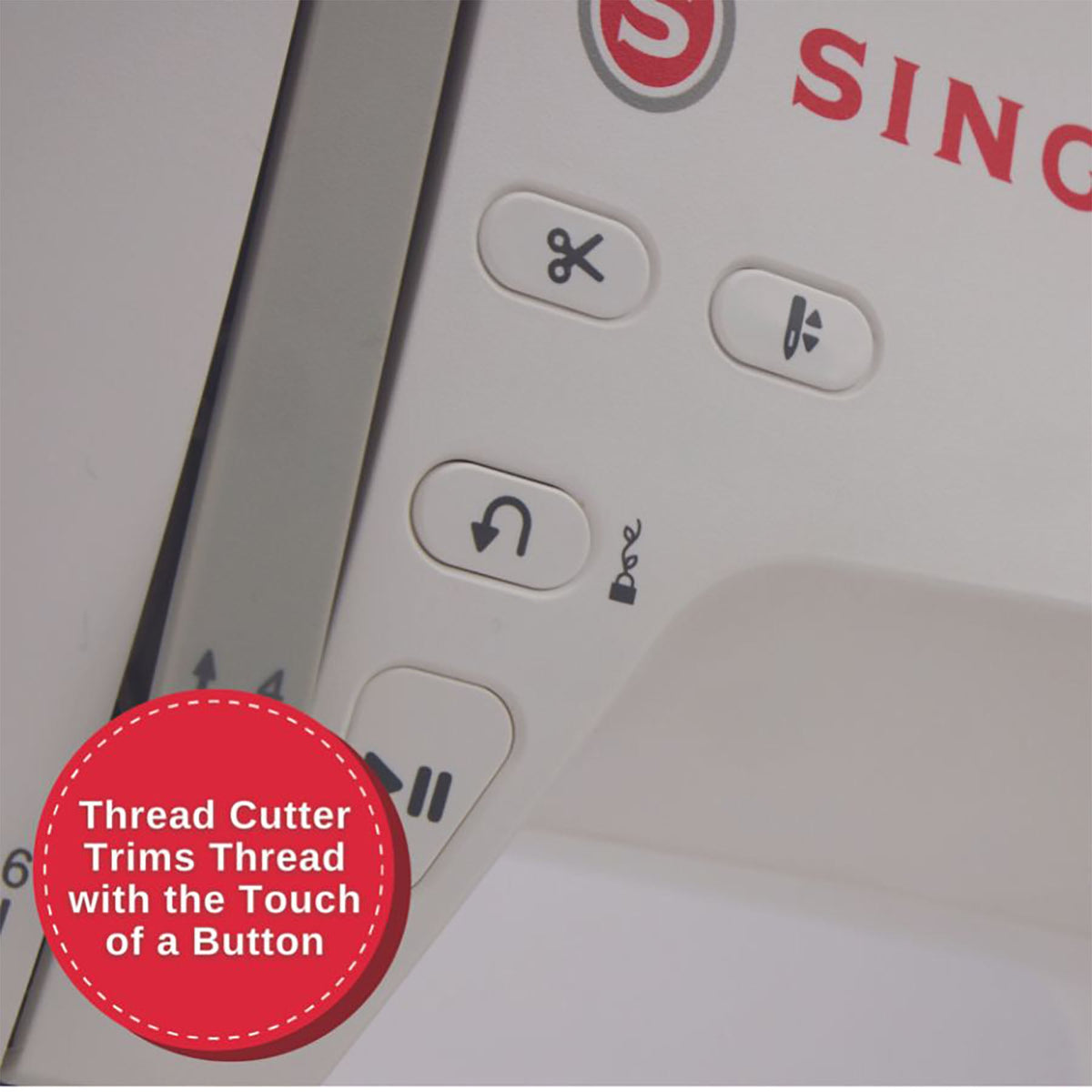 Singer C7290Q thread cutter, needle, reverse, and start/stop buttons