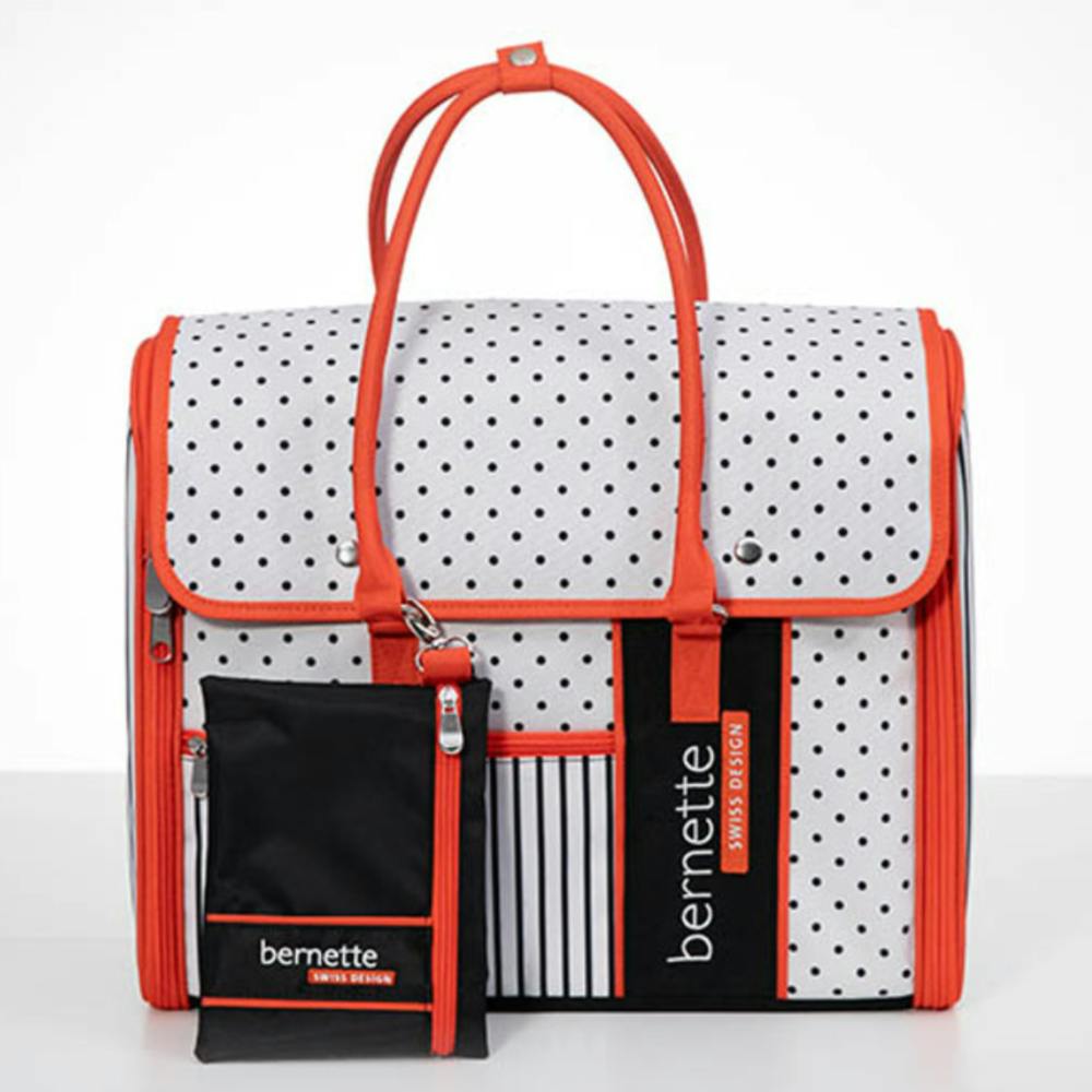 bernette Polka Tote and Pouch machine carrying bag set