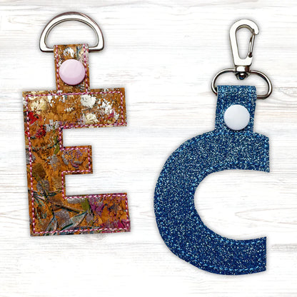 Pickle Pie Designs Alphabet Charms + Keychains In-the-Hoop Embroidery Designs