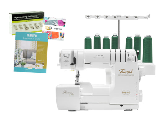 Baby Lock Triumph Serger - with FREE Online Classes & Inspirational Guide (BA-LOK60D + STWB-BLETS8)