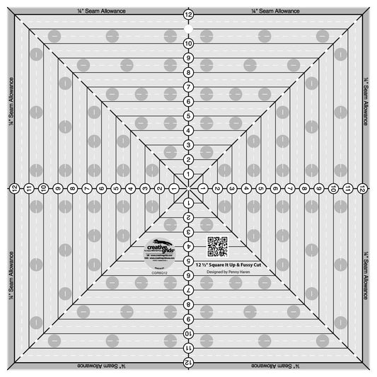 Creative Grids Quilt Ruler 12-1/2" Square It Up or Fussy Cut Square