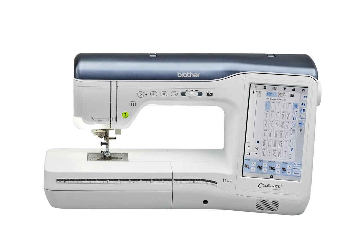 Brother Celeste CX1 touchscreen with built-in stitch patterns