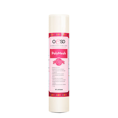 OESD PolyMesh CutAway, White - 15" x 10 yds
