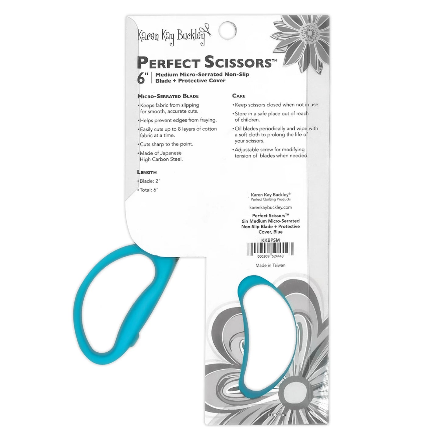 Perfect Scissors Blue 6in Medium Micro-Serrated