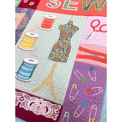 Sew Awesome Embroidery Bench Pillow