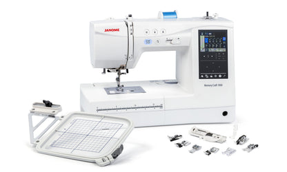 Janome Memory Craft 1000 with the SQ14e hoop and included accessories