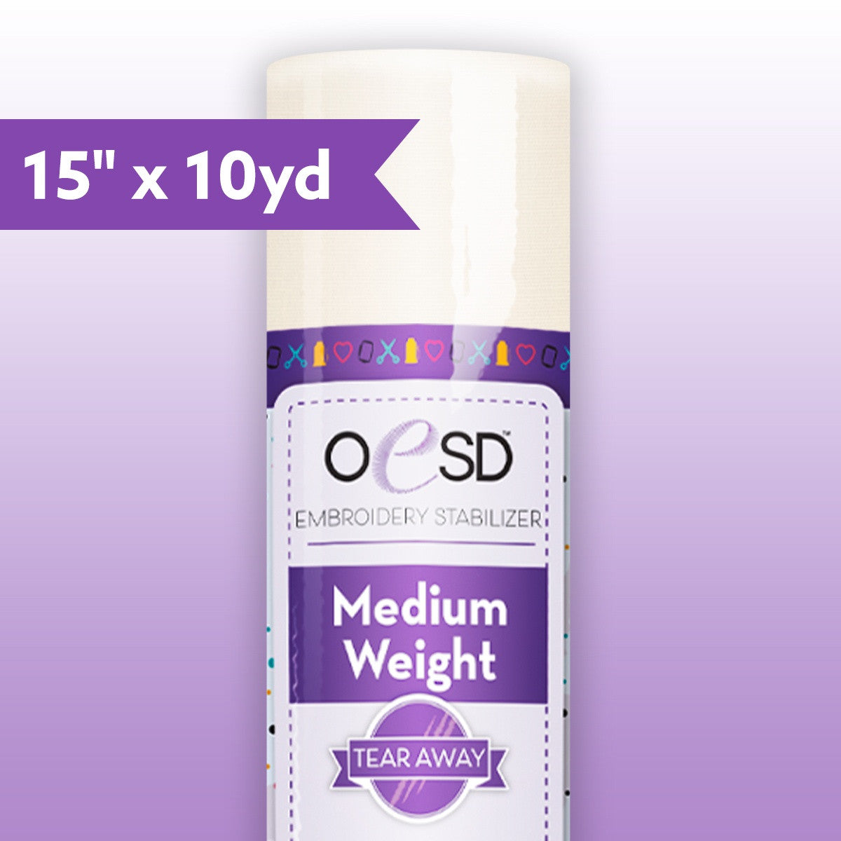 OESD Medium Weight TearAway Stabilizer White - 15" x 10yd