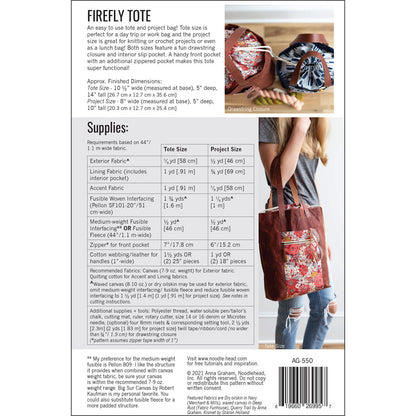Noodlehead Firefly Tote Bag Sewing Pattern