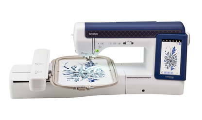 Brother Expedition BX1 with embroidery unit attached, front view